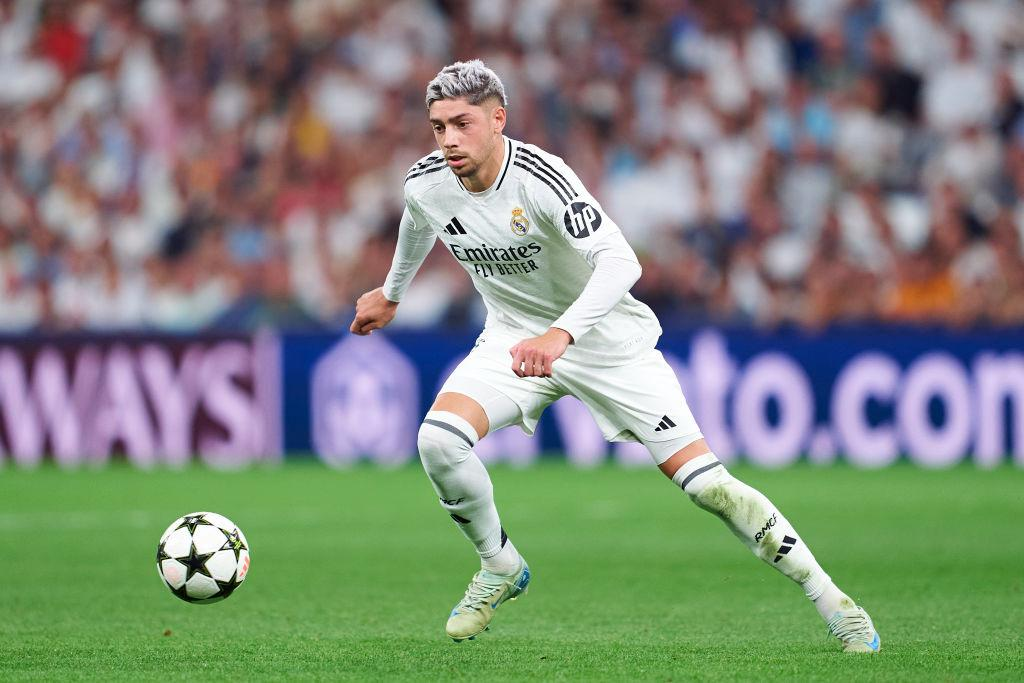 Federico Valverde in action for Real Madrid as the midfielder continues his recovery from injury ahead of the Racing Santander match.